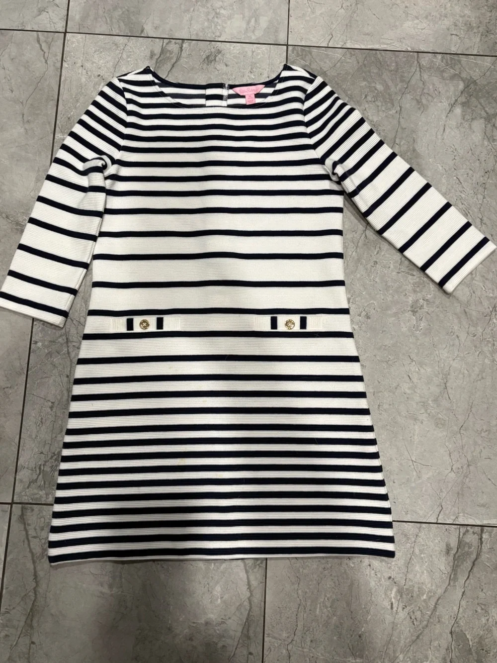 Lilly Pulitzer Navy and White Striped Knit Dress
